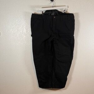 Carhartt Black 3M Thinsulate Canvas Snow Pants Zip Leg Outdoor Size 2XL Short